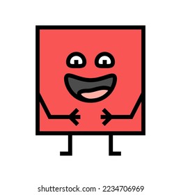 square geometric shape character color icon vector. square geometric shape character sign. isolated symbol illustration