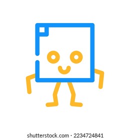 square geometric shape character color icon vector. square geometric shape character sign. isolated symbol illustration