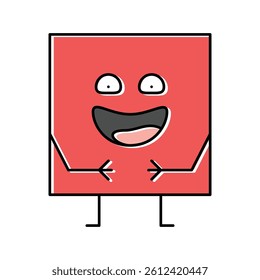 square geometric shape character color icon vector. square geometric shape character sign. isolated symbol illustration