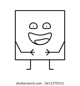 square geometric shape character line icon vector. square geometric shape character sign. isolated contour symbol black illustration