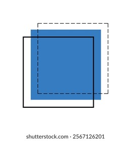 square geometric shape icon illustration design
