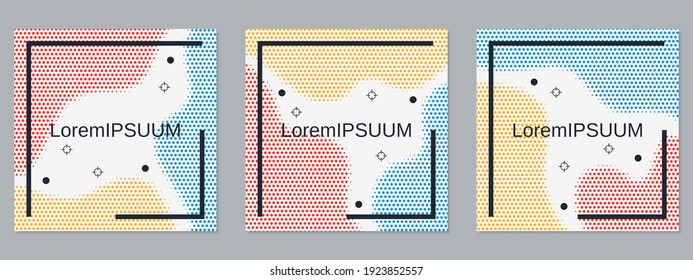 Square geometric style flyer, banner, booklet, brochure cover vector templates collection