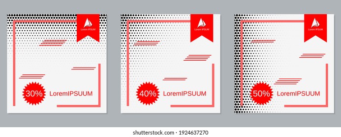 Folleto de estilo geométrico cuadrado, banner, folleto, portada de folletos colección de plantillas vectoriales