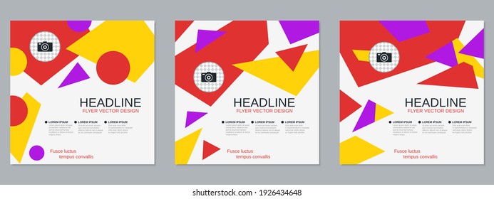 quadratischer geometrischer Flyer, Banner, Broschüre, Vektorgrafik-Vektorgrafik-Sammlung