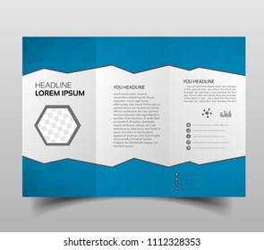 square geometric vector business tri-fold Leaflet Brochure Flyer template flat design set. Brochure design, brochure template, creative tri-fold.