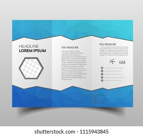 square geometric vector business tri-fold Leaflet Brochure Flyer template flat design set. Brochure design, brochure template, creative tri-fold.