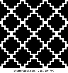 Square geometric vector pattern. Black and white pattern