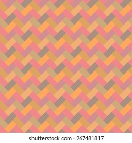 Square geometric vintage vector background with rectangles zigzags. Lovely seamless pattern for web page fills, postcard, poster, wrapping paper. Flat design template in soft caramel colors.