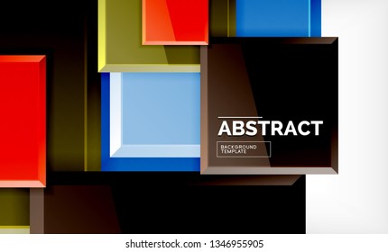 Square geometrical background, vector illustration