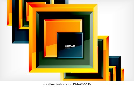 Square geometrical background, vector illustration