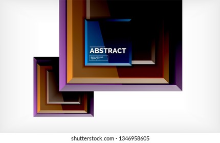 Fondo geométrico cuadrado, ilustración vectorial