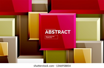 Square geometrical background, vector illustration