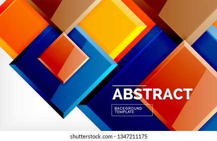 Square geometrical background, vector illustration