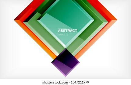 Square geometrical background, vector illustration