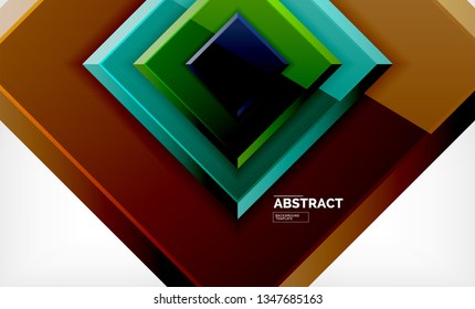 Square geometrical background, vector illustration