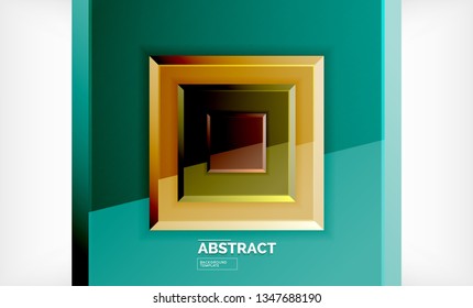 Fondo geométrico cuadrado, ilustración vectorial