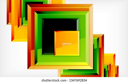 Square geometrical background, vector illustration