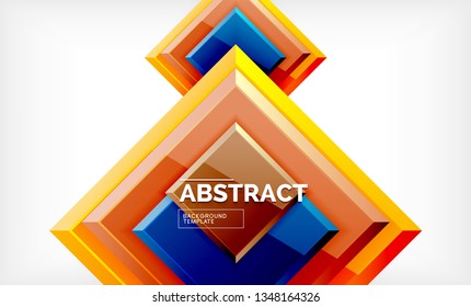 Square geometrical background, vector illustration