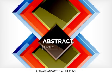 Fondo geométrico cuadrado, ilustración vectorial