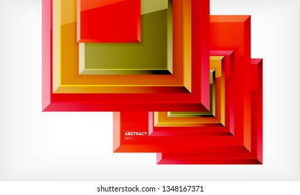 Square geometrical background, vector illustration