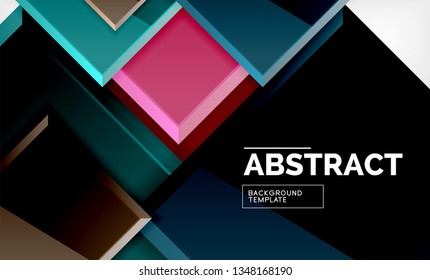 Square geometrical background, vector illustration