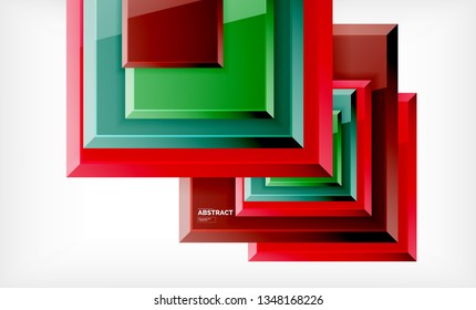 Fondo geométrico cuadrado, ilustración vectorial