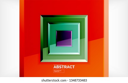Fondo geométrico cuadrado, ilustración vectorial