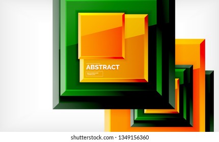 Square geometrical background, vector illustration