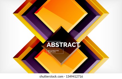Fondo geométrico cuadrado, ilustración vectorial