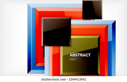 Square geometrical background, vector illustration