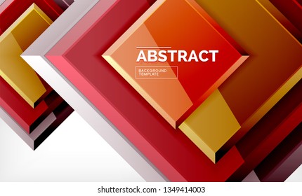 Fondo geométrico cuadrado, ilustración vectorial