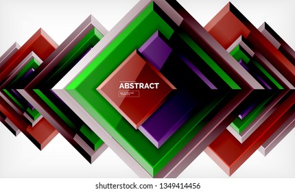 Fondo geométrico cuadrado, ilustración vectorial