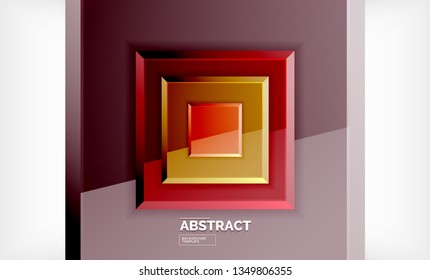Fondo geométrico cuadrado, ilustración vectorial