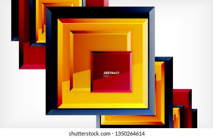 Square geometrical background, vector illustration