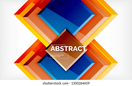 Fondo geométrico cuadrado, ilustración vectorial