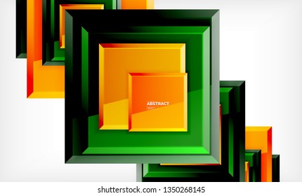 Square geometrical background, vector illustration