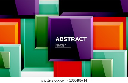 Square geometrical background, vector illustration