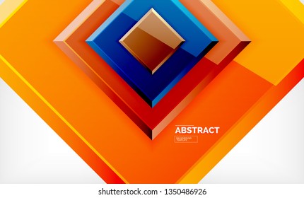Square geometrical background, vector illustration