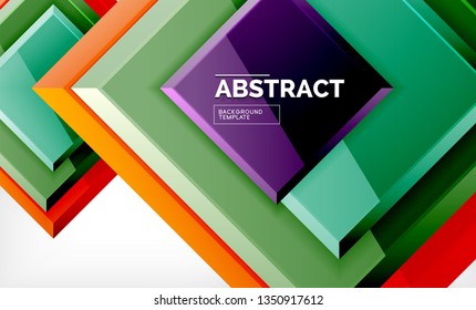 Square geometrical background, vector illustration