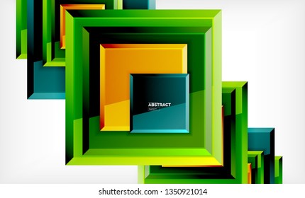 Square geometrical background, vector illustration