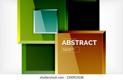 Fondo geométrico cuadrado, ilustración vectorial