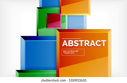 Square geometrical background, vector illustration