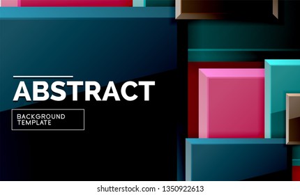 Square geometrical background, vector illustration