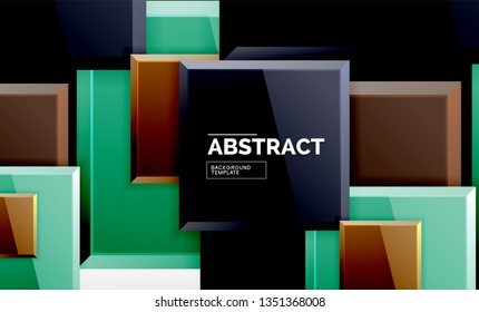 Square geometrical background, vector illustration