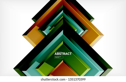 Fondo geométrico cuadrado, ilustración vectorial