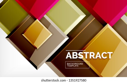Square geometrical background, vector illustration