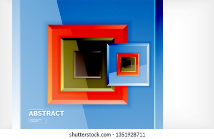 Square geometrical background, vector illustration