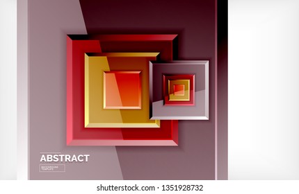 Square geometrical background, vector illustration