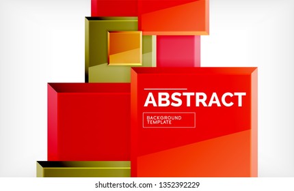 Square geometrical background, vector illustration