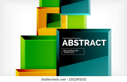 Square geometrical background, vector illustration